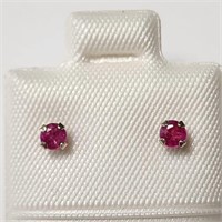 $240 14K Gold Genuine Small Ruby Earrings