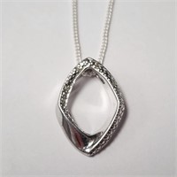 $240 Silver Diamond 16" Necklace