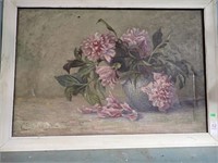 34x24 FLOWERS SIG. A. MARSHALL - AS FOUND