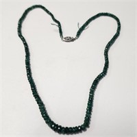 $1130 10K  Emerald 16"(37ct) Necklace