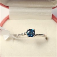 $1500 10K  Blue Diamond Treated (0.3ct) Ring