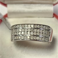 $600 Silver Diamond (0.45ct) Ring