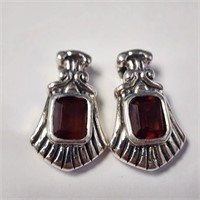 $240 Silver Garnet Earrings