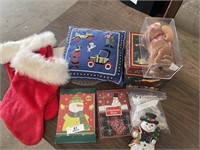 Misc. Christmas Decor, Cards, Boxes, Stockings