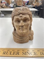 Wood carved Indian bust