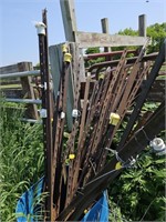 26 METAL FENCE POSTS, USED CONDITION