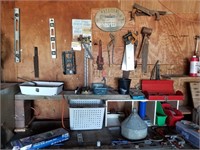 CONTENTS OF METAL BENCH, WALL AND STICK TOOLS