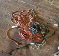 3 LARGE EXTENSION CORDS AND OTHER EXTENSION CORDS