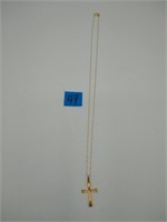 14 kt gold necklace & cross 1.7 grams