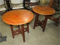 (2X) STICKLEY COPPER TOPPED TABLE