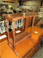 ANTIQUE CARVED 2 TIER SIDE TABLE