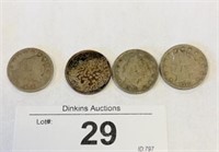 4 - 1910 V nickels