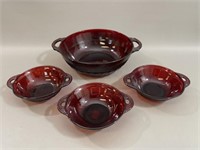 Royal Ruby Depression Glass Bowls