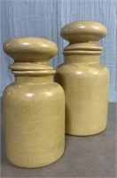 Mid Century Ceramic Cannister Pair of Two