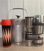 VTG Ice Bucket Travel Mug Set & Sears Thermos