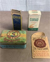 Vintage Cigarette Tin, Medical Ware & Puzzle