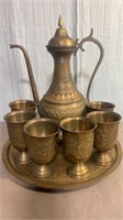Indian Brass Turkish Coffee Set