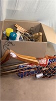 Closet Items Hangers Iron & Umbrellas Box Lot