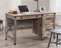 Single Pedestal Desk with Drawers, Rustic Cedar