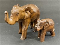 Lot: 2 Hawaiian Crafts Inc.  Wood Carved Elephants