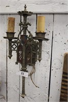 AWESOME 1920S CAST IRON WALL SCONCE LIGHT