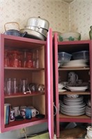 Dish Set & Glassware in Cabinets