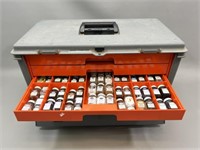Tool Box w/Trays & Contents- Model Paints/ Brushes