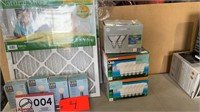 Furnace filters and various lightbulbs LED lights
