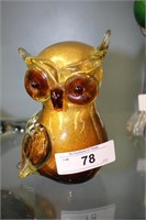 MURANO ART GLASS OWL FIGURINE