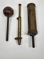 Brass Muzzleloading Powder Flask and Accessories