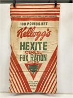 Kellogg's Fox Ration Canvas Feed Sack