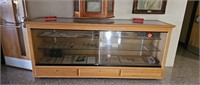 Oak Display Cabinet (contents not included)