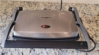 Griddler panini press. Powers and heats up.