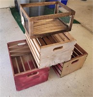 Wooden storage crates. 9½×17½×12½ & 7×11×15.