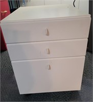 3-drawer Storage torage cabinet on casters.