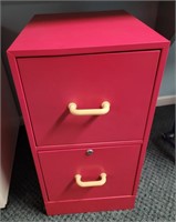Letter size two drawer file cabinet with some