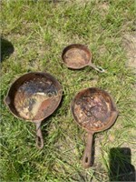 Three Cast Iron Pans