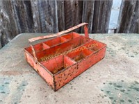 Antique Metal Red Tool Carrier