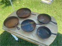Five Cast Iron Pans