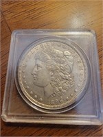 1896 Morgan silver dollar. Beautiful AU/MS coin.