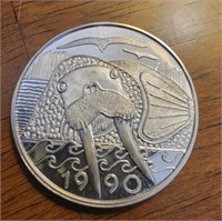.999 silver 1990 State of Alaska 1oz silver