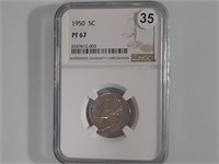 1950 Proof Jefferson nickel PF67 Dgs1035