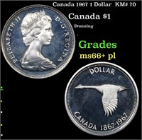 Canada 1967 1 Dollar  KM# 70 Grades GEM++ PL