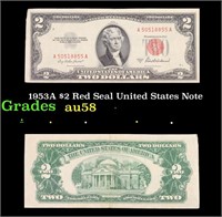 1953A $2 Red Seal United States Note Grades Choice