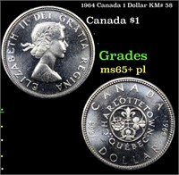 1964 Canada 1 Dollar KM# 58 Grades GEM+ PL