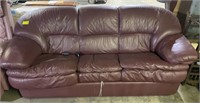 (E) Faux Leather Hide-A-Bed Couch Length  87”