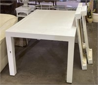 (FA) Painted White Dining Table with 3 Leaves