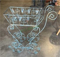 Nice metal tea cart style plant stand with under