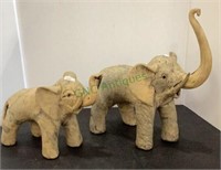 Nice pair of composite elephant figurines - some
