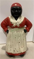 Antique large cast iron Mami coin bank stands